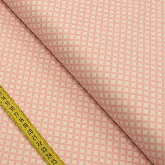 Imagem de Tecido Estampado para Patchwork - Floral Espanha : Geométrico Circular Rosé (0,50x1,40)