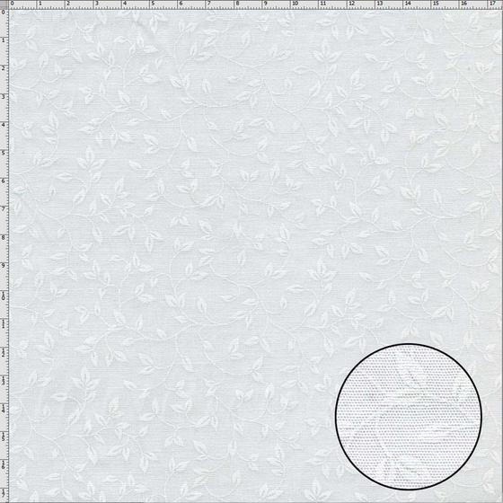 Imagem de Tecido Estampado para Patchwork - Folhagem Fundo Branco (0,50x1,40)