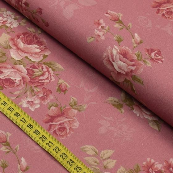Imagem de Tecido Estampado para Patchwork - Millyta La Vie En Rose : Rosas com Texturas Rose (0,50x1,40)