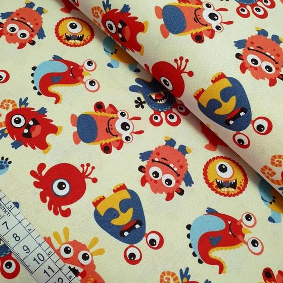 Imagem de Tecido Estampado para Patchwork - Monstrinhos Cor 2291 (0,50x1,40)