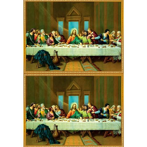 Imagem de Tecido Estampado para Patchwork - Natal : Painel Santa Ceia de Natal (1,00x1,40)