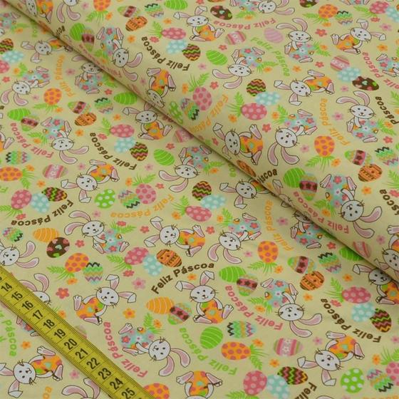 Imagem de Tecido Estampado para Patchwork - Páscoa Fazendinha Feliz Cor 2395 (0,50x1,40)