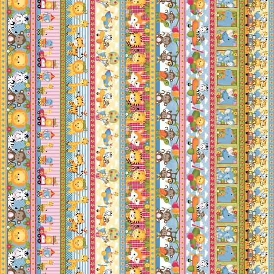 Imagem de Tecido Estampado para Patchwork - Safari: Safari Faixas Cor 01 (0,50x1,50)