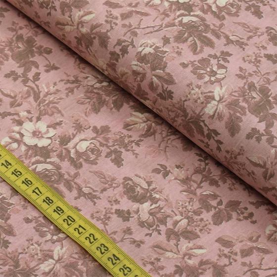 Imagem de Tecido Estampado para Patchwork - Secret Garden : Millyta Vergara Rosas Provençal Fundo Rose (0,50x1,40)