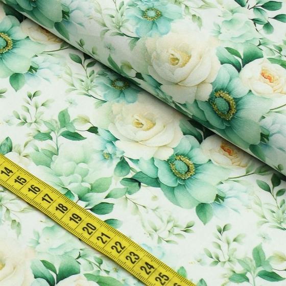Imagem de Tecido Estampado Para Patchwork -  Tricol Devaneio Verde 2 (0,50x1,50)