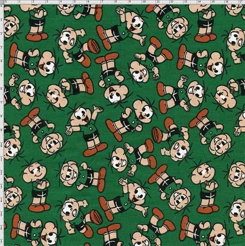 Imagem de Tecido Estampado para Patchwork - Turma da Mônica: Cebolinha Fundo Verde (0,50x1,40)