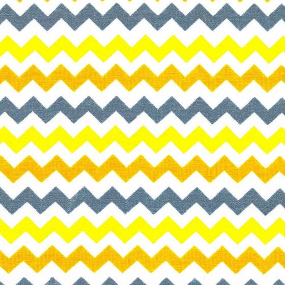 Imagem de Tecido Fast Patch Termodinâmico 24x35cm - Estampado Chevron Amarelo e Cinza