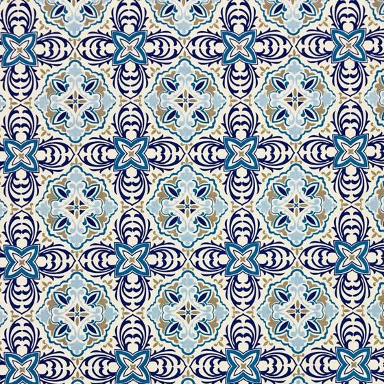 Tecido Jacquard Estampado Azulejo Português Azul - 1,40m de Largura Menor preço em Tecido Jacquard Estampado Azulejo Português Azul - 1,40m de Largura