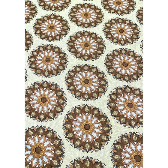 Imagem de Tecido Jacquard Estampado Mandala Marrom - 1,40m de Largura