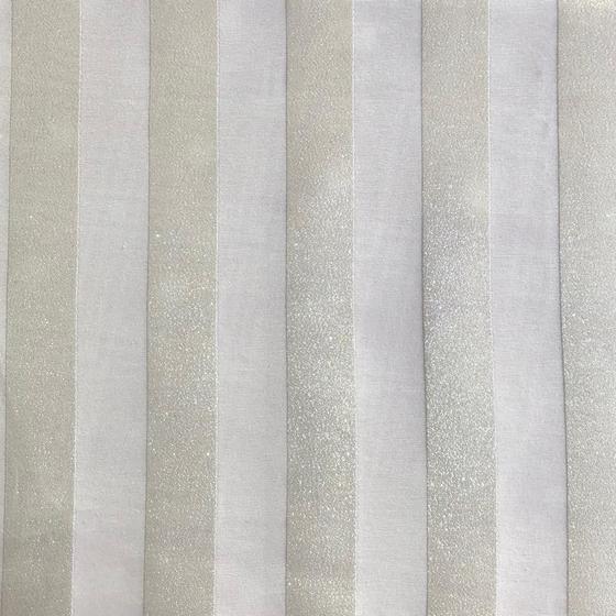 Imagem de Tecido Jacquard Luxo Branco com Prata Listrado - Largura 2.80m