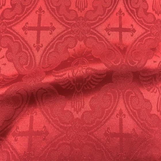 Imagem de Tecido Jacquard Tradicional Litúrgico Arabesco Vermelho - 2,80m de Largura