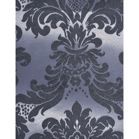 Imagem de Tecido Jacquard Tradicional Medalhão Preto Acinzentado e Prata - 2,80m de Largura