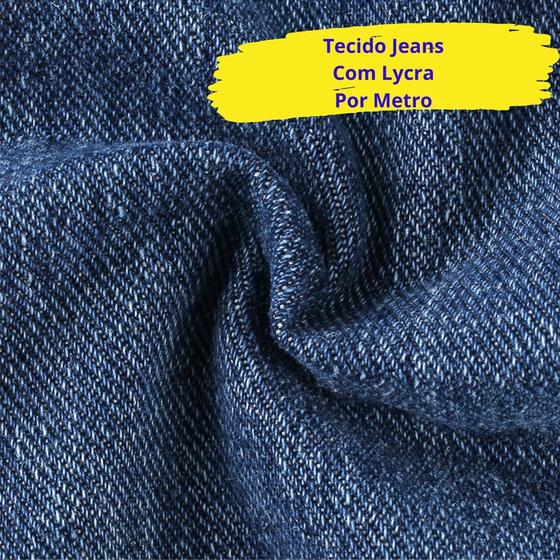 Imagem de Tecido Jeans Atacado Com Elastano Lycra 1,50m X 10 Metros
