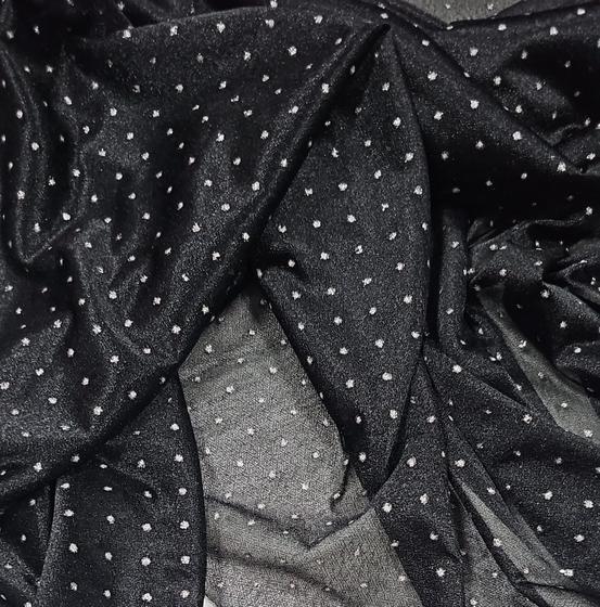 Imagem de Tecido Lurex Glitz Preto com Poá Prata