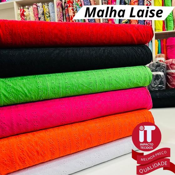Imagem de Tecido Malha Laise com elastano 1m X 1,5m - Diversas Cores
