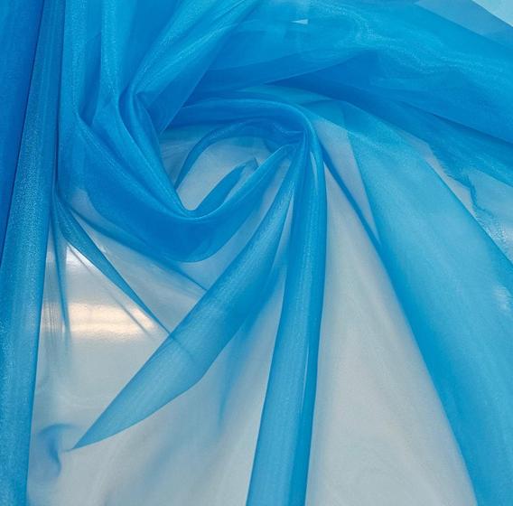 Imagem de Tecido Organza Coreana Lisa Azul Turquesa