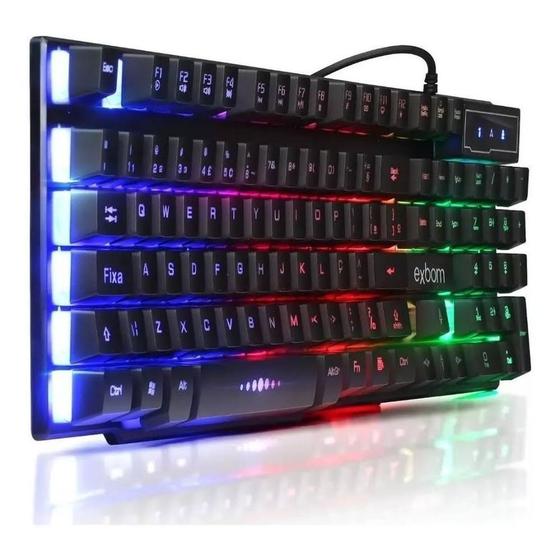 Teclado Battle Gamer Com LED RGB Semi Mecânico BK-151C C/ NF Menor preço em Teclado Battle Gamer Com LED RGB Semi Mecânico BK-151C C/ NF
