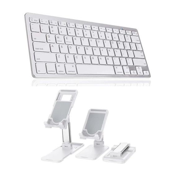 Imagem de Teclado Bluetooth Galaxy Tab A T500 10,1" + Sup Apoio Branco