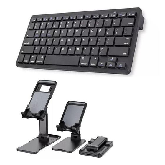 Imagem de Teclado Bluetooth Galaxy Tab A T500 10,1" + Sup Apoio Preto