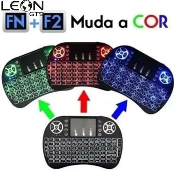 Imagem de Teclado Bluetooth Mini Controle Touch Led Tvsmart/note/gamer/pc - LEON GTS