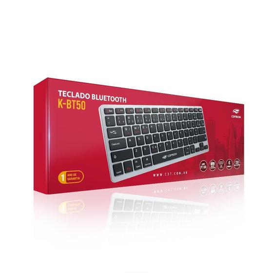 Imagem de Teclado Bluetooth Recarregável K-Bt50Bk C3Tech