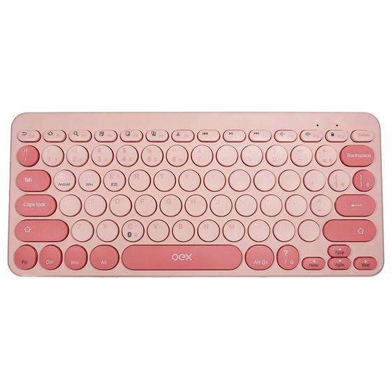 Imagem de Teclado bluetooth retro plus tc510 oex rosa