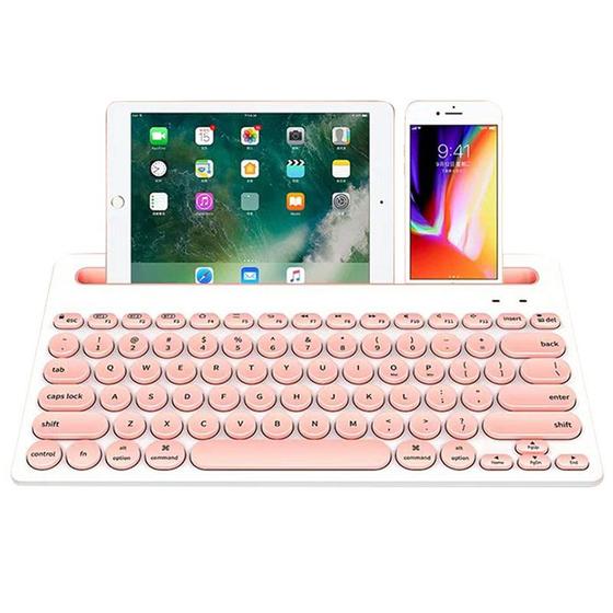 Imagem de Teclado Bluetooth sem fio para PC Tablet Mobile Laptop (Rosa