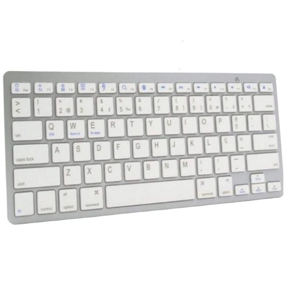 Imagem de Teclado Bluetooth Sem Fio Smar tv Celular Tablet pc Notebook Ergonomico Android WB -8022 BRANCO