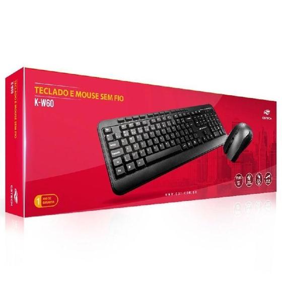 Imagem de Teclado C3Tech S/Fio + Mouse K-W60Bk