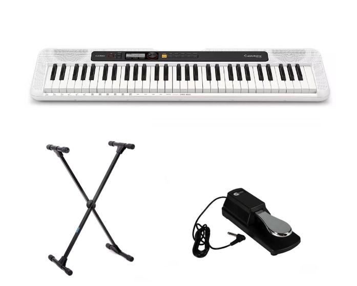 Imagem de Teclado Casio Casiotone CT-S200 WH com Suporte e Pedal