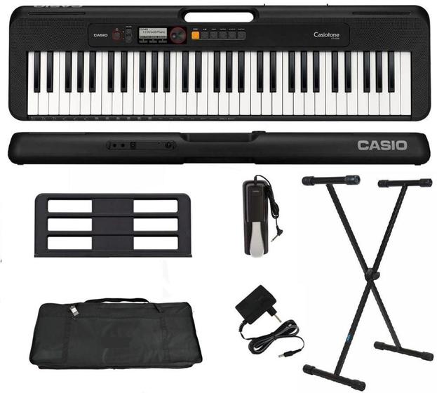 Imagem de Teclado Casiotone CT-S200 - PRETO 61 Teclas + Suporte X + Capa + Pedal Sustain