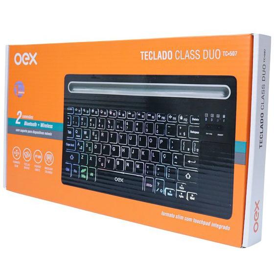 Teclado CLASS Duo Bluetooth e Wireless TC507 OEX Menor preço em Teclado CLASS Duo Bluetooth e Wireless TC507 OEX
