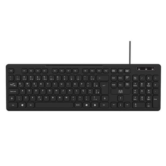 Imagem de Teclado Com Fio 3 Níveis Ajustáveis Teclas Silenciosas Preto