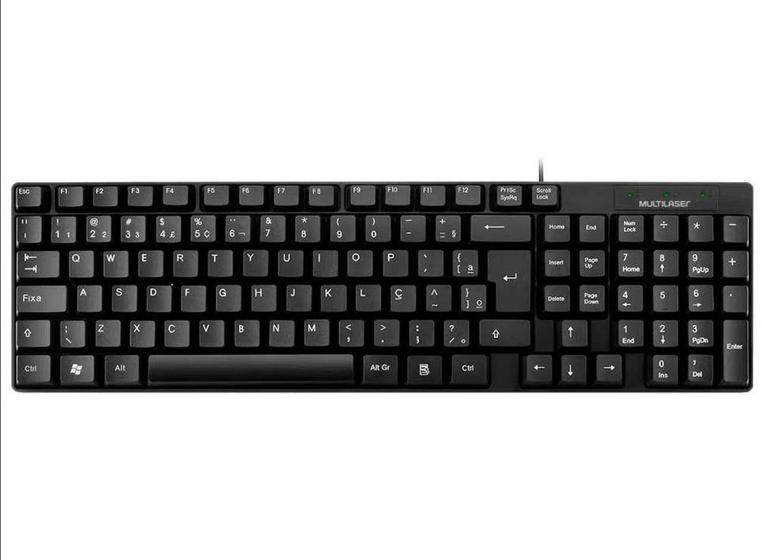 Imagem de Teclado com fio basico slim tc193 pt - multilaser