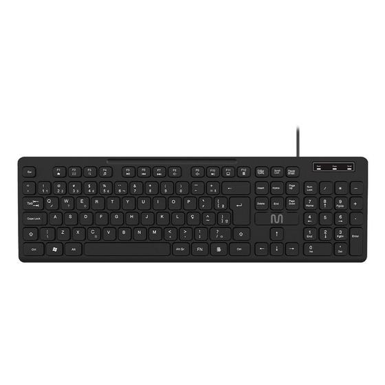 Imagem de Teclado Com Fio Cabo de 180cm Teclas Redondas USB Preto Multi (Multilaser) - TC294