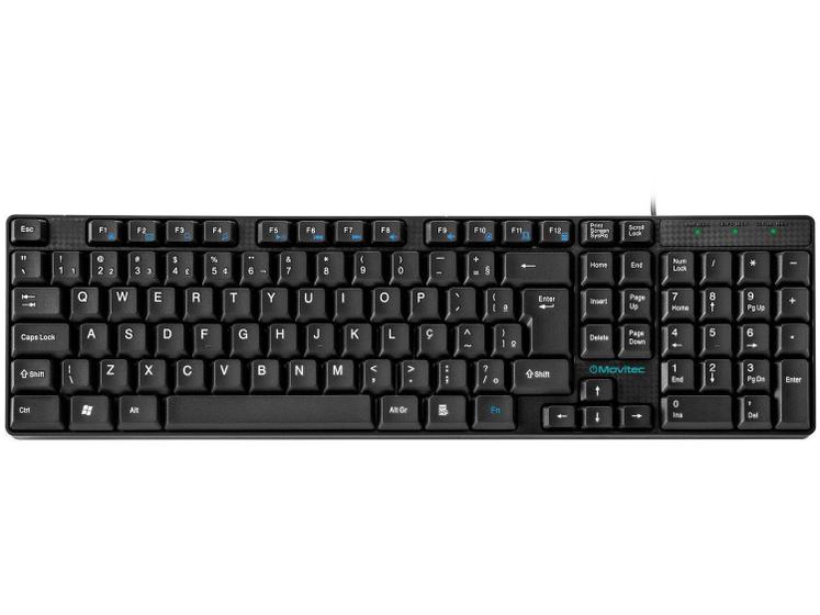 Imagem de Teclado Com Fio Movitec Office Multimidia Abnt2 Otf-01