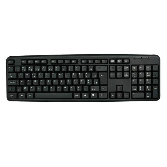 Teclado com Fio USB ABNT2 Preto Profissional Menor preço em Teclado com Fio USB ABNT2 Preto Profissional