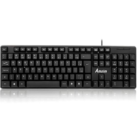 Imagem de Teclado com fio usb basico padrao abnt2 preto
