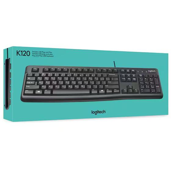 Imagem de Teclado Com Fio Usb Logitech K120 Plug & Play ABNT2