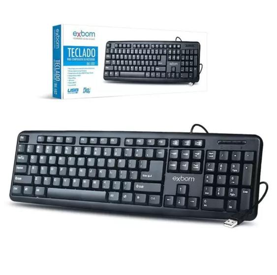 Imagem de Teclado Com fio USB Slim Basico ABNT2 Padrão Brasileiro Para Computador Notebook