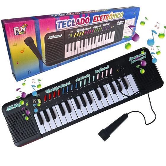 Imagem de Teclado Com Microfone Piano Infantil Brinquedo Musical