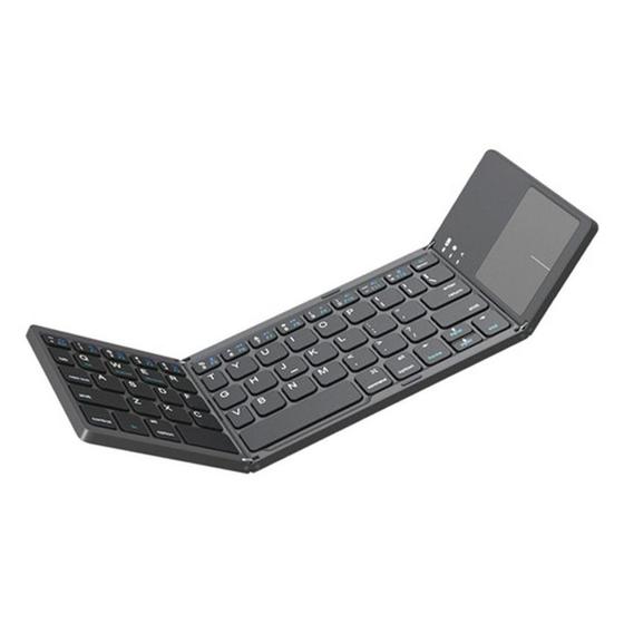Imagem de Teclado Com Touchpad Sem Fio Bluetooth Dobrável Universal