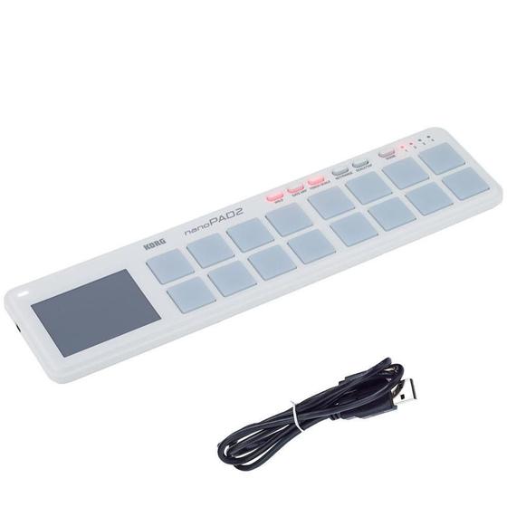 Imagem de Teclado Controlador MIDI Korg Nanopad 2 USB 16 Pads Branco