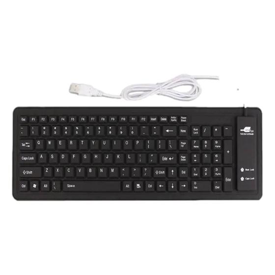 Imagem de Teclado De Silicone Dobrável Sungwoo Preto Prova D'Água