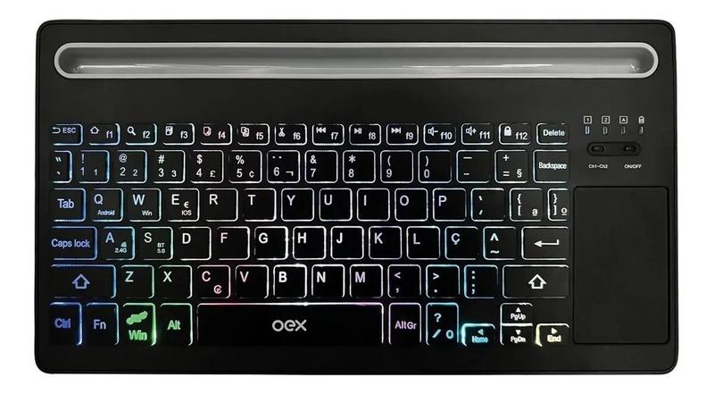 Teclado Duo Bluetooth E Wireless Tc507 Oex Touchpad E Iluminação Menor preço em Teclado Duo Bluetooth E Wireless Tc507 Oex Touchpad E Iluminação