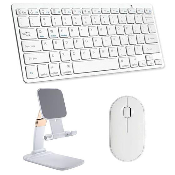 Imagem de Teclado e Mouse Bluetooth, Suporte para Galaxy Tab S6 10.5" T860/T865 - Branco