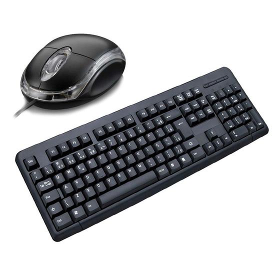 Imagem de teclado e mouse com fio USB