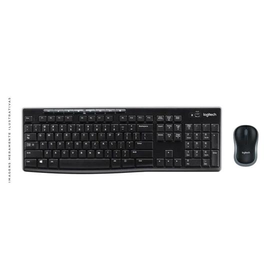 Imagem de Teclado e Mouse Logitech MK270, Sem Fio, ABNT2, Multimídia, Preto - 920-004433
