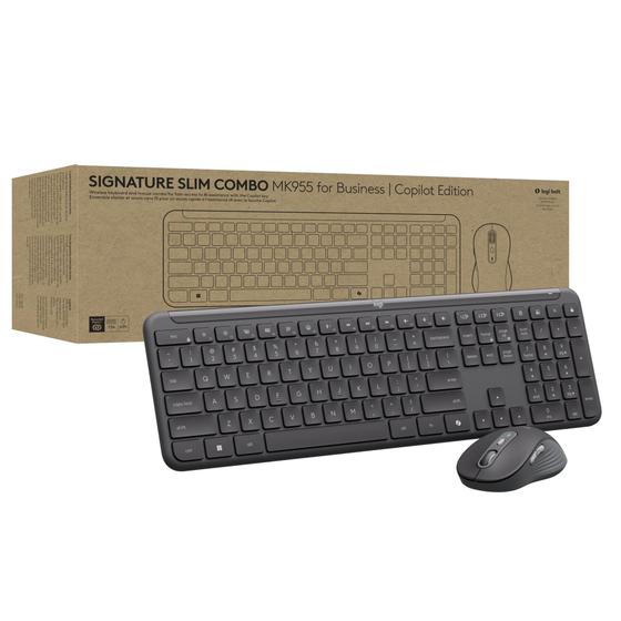 Imagem de Teclado e Mouse Logitech Signature Slim MK955 Graphite - Design Moderno