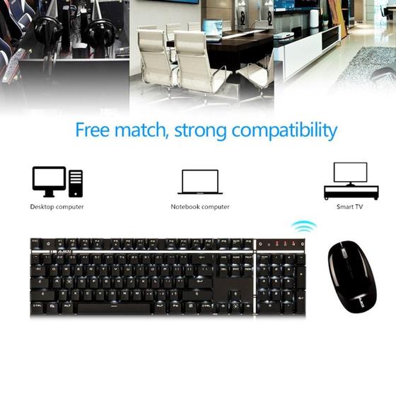 Imagem de Teclado e Mouse Mecânico Sem Fio 2.4G TE A3008